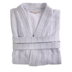 Badekåbe støvet blå striber L/XL
