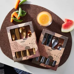 Børnebestik 4 dele guld