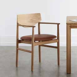 Celeste spisebordsstol m. armlæn - Læder