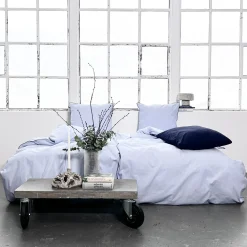 Chambré sengetøj 140x220 cm blå m/piping