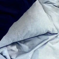 Chambré sengetøj 140x220 cm blå m/piping