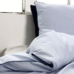 Chambré sengetøj 140x220 cm blå m/piping