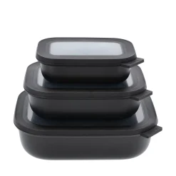 Cirqula rektangulær skålesæt 3 stk lav sort