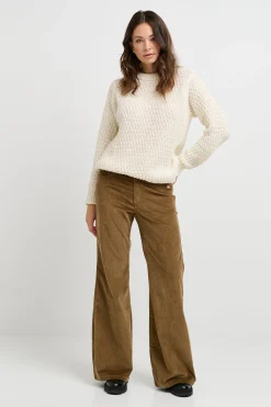 CRVolume wide jeans i fløjl