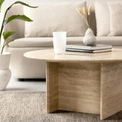 GALILEO rundt travertin sten sofabord Ø85 cm