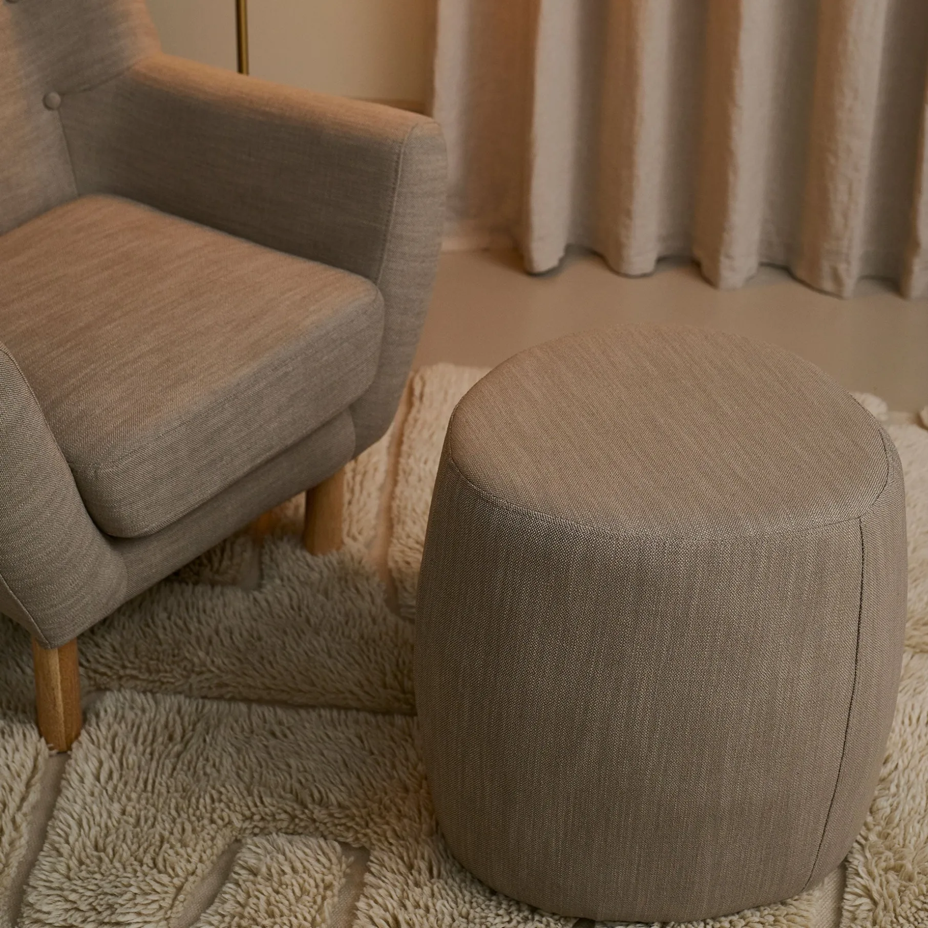 Genie puf stof Ø49,5 cm