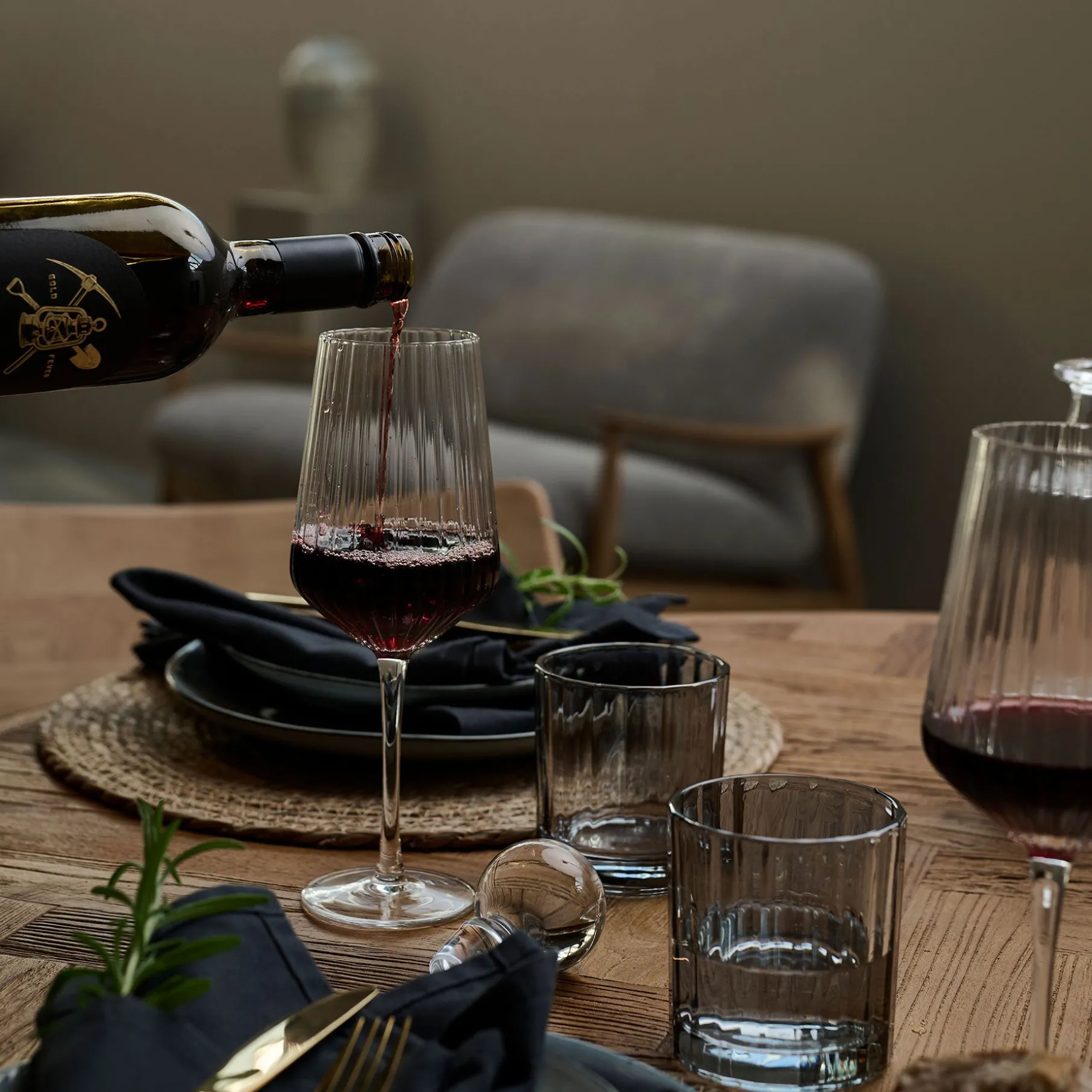 Glamour rødvinsglas 2 stk.