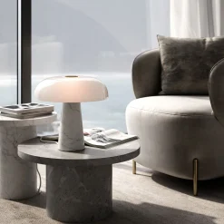 Glossy bordlampe hvid