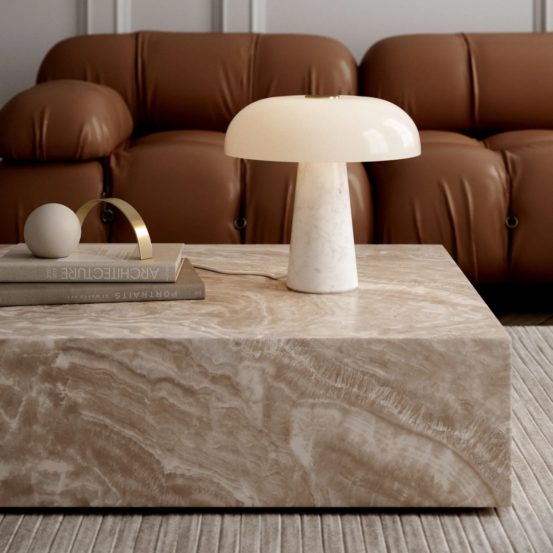 Glossy bordlampe hvid