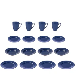 Groovy 16 dele stel blå stentøj