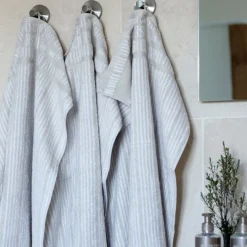 Håndklæde 2 stk 40x60 cm sand/beige striber