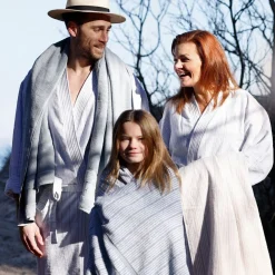 Håndklæde 70x140 cm sand/beige striber