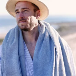 Håndklæde 70x140 cm støvet blå