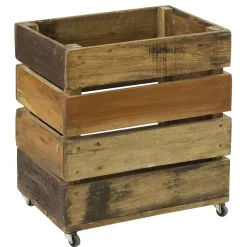 Kasse m. hjul i genbrugstræ