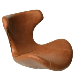 Kato loungestol læder m. sort drejesokkel