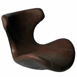 Kato loungestol læder m. sort drejesokkel