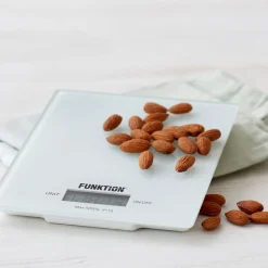 Køkkenvægt glas hvid 5kg/1g.