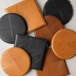 Læder hynde Ø38 cm