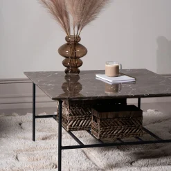 Lines II sofabord i marmor 80x80 cm