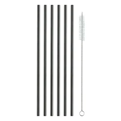 Metal sugerør 6 stk.