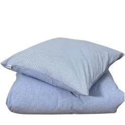 Mini strib patchwork sengetøj 140x200 cm blå