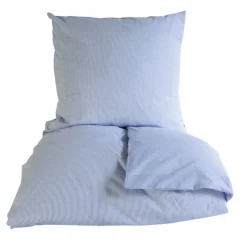 Mini strib sengetøj 140x200 cm blå