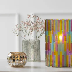 Mosaik fyrfadsstage H6,5 cm.