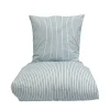 Multi strib sengetøj 140x220 cm lys blå