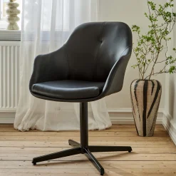 New Age læder m. drejefod