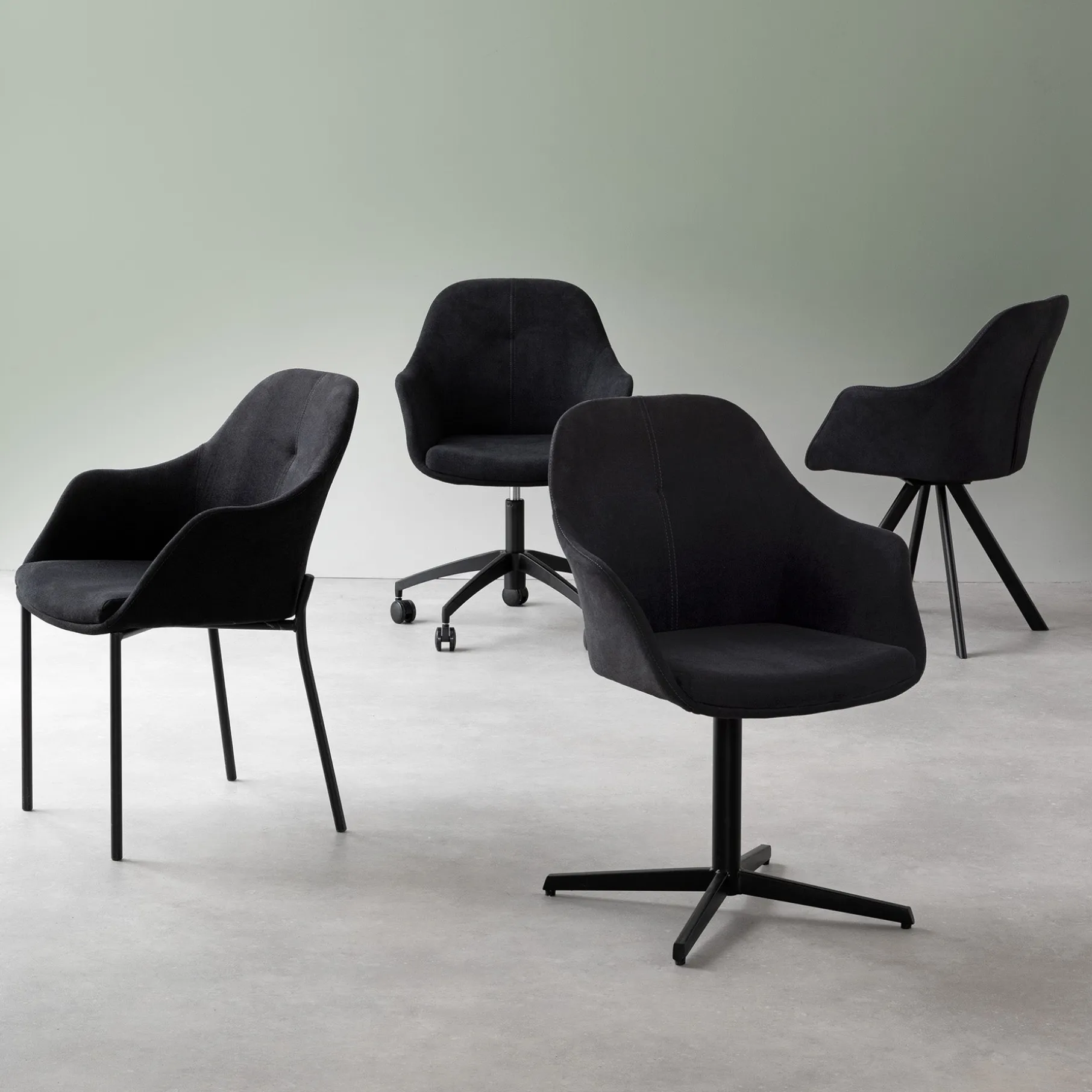 New Age sort stof m. drejeben