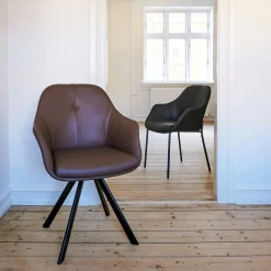 New Age spisebordsstol læder m. drejeben