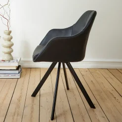 New Age spisebordsstol læder m. drejeben