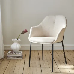 New Age spisebordsstol stof m. faste ben