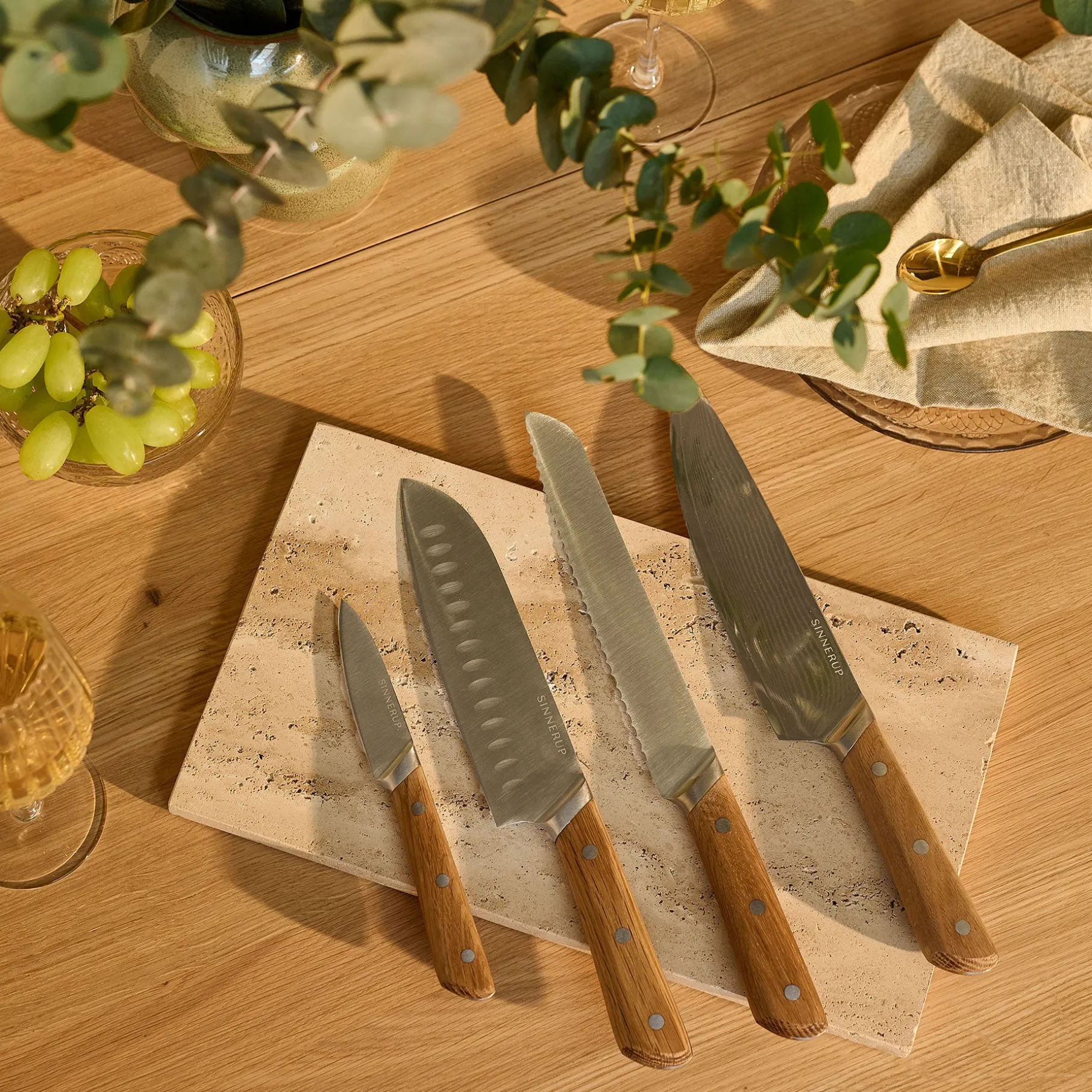 Oak Damaskus kokkekniv