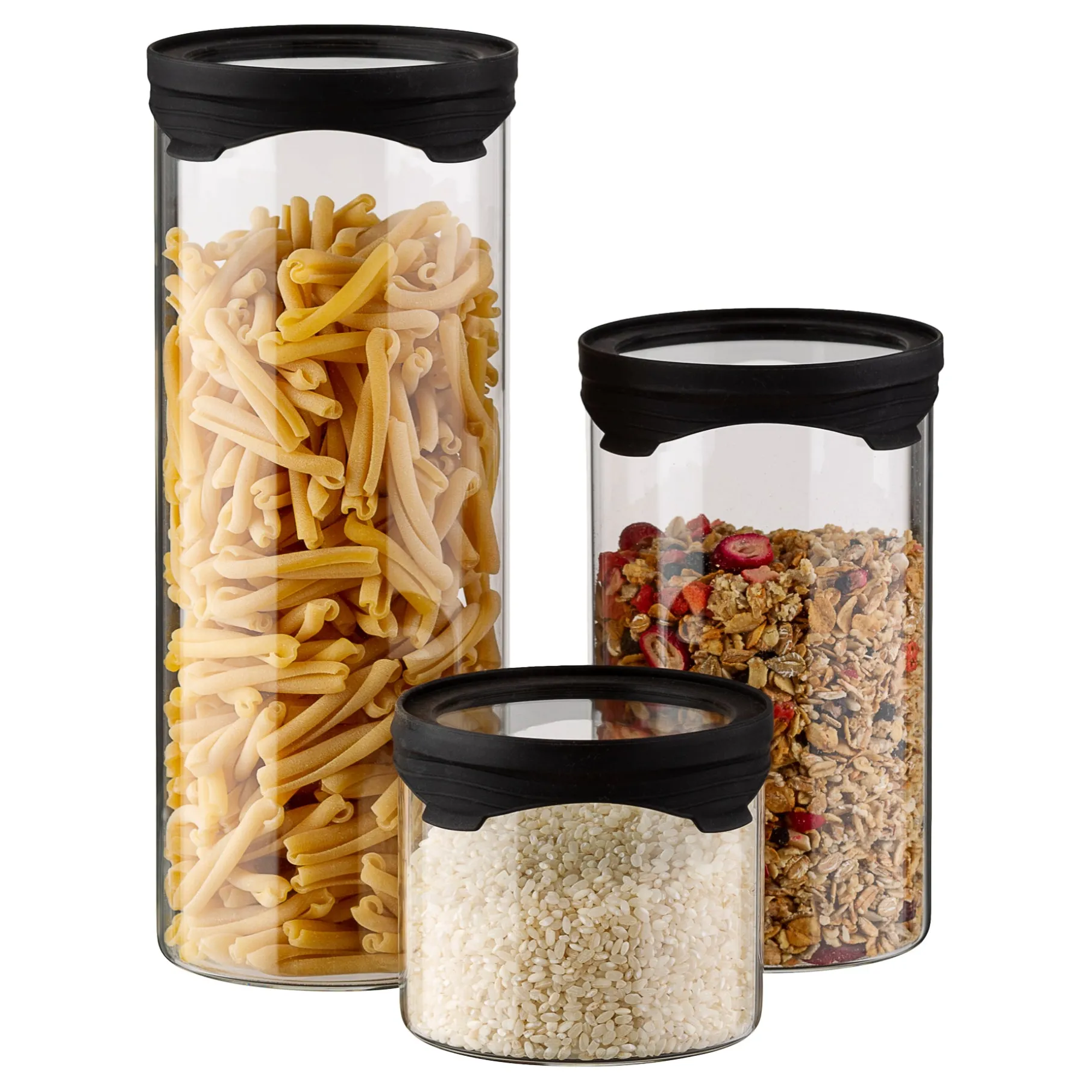 Opbevaringsglas, sæt af 3 str.