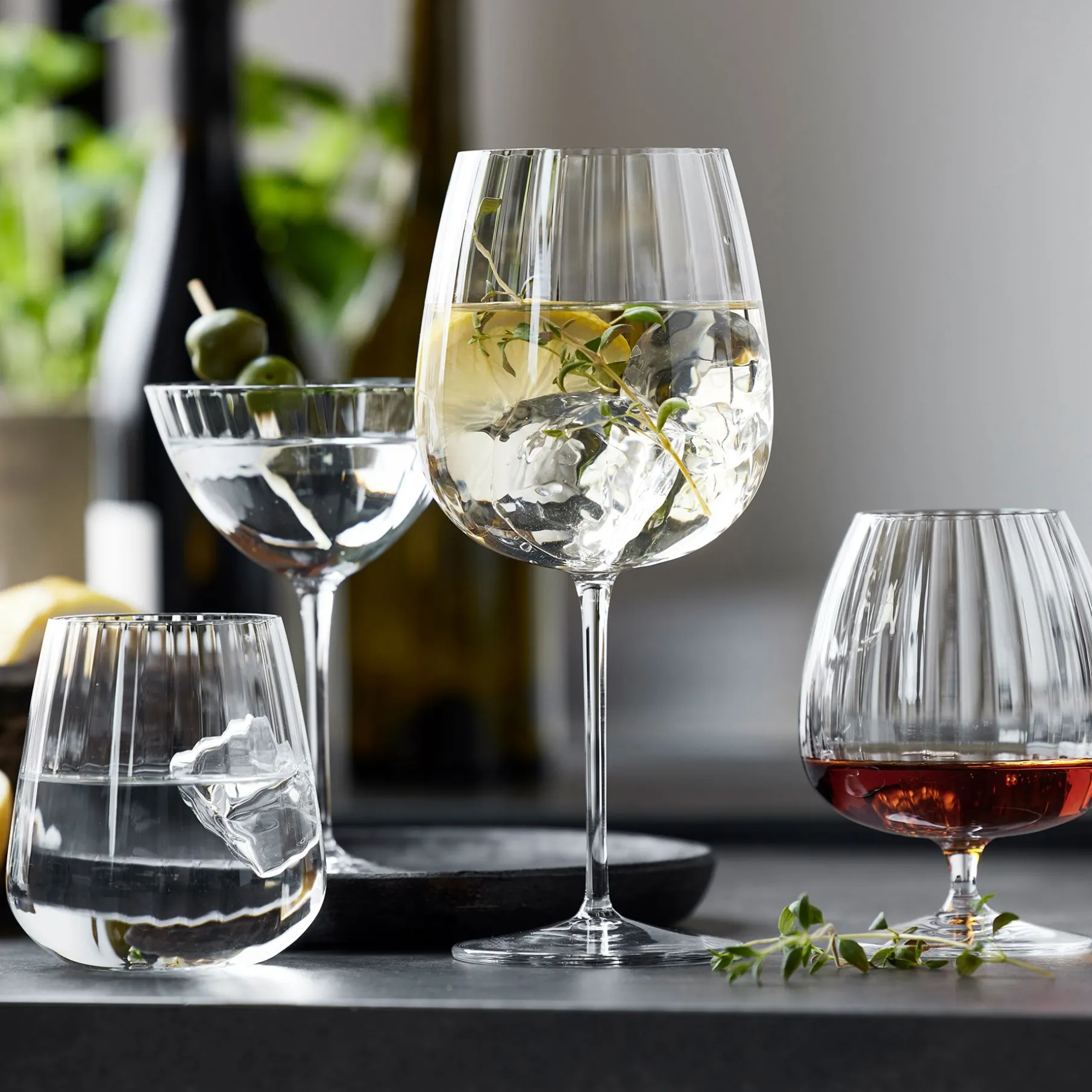 Optica gin & tonic glas burgundy 4 stk