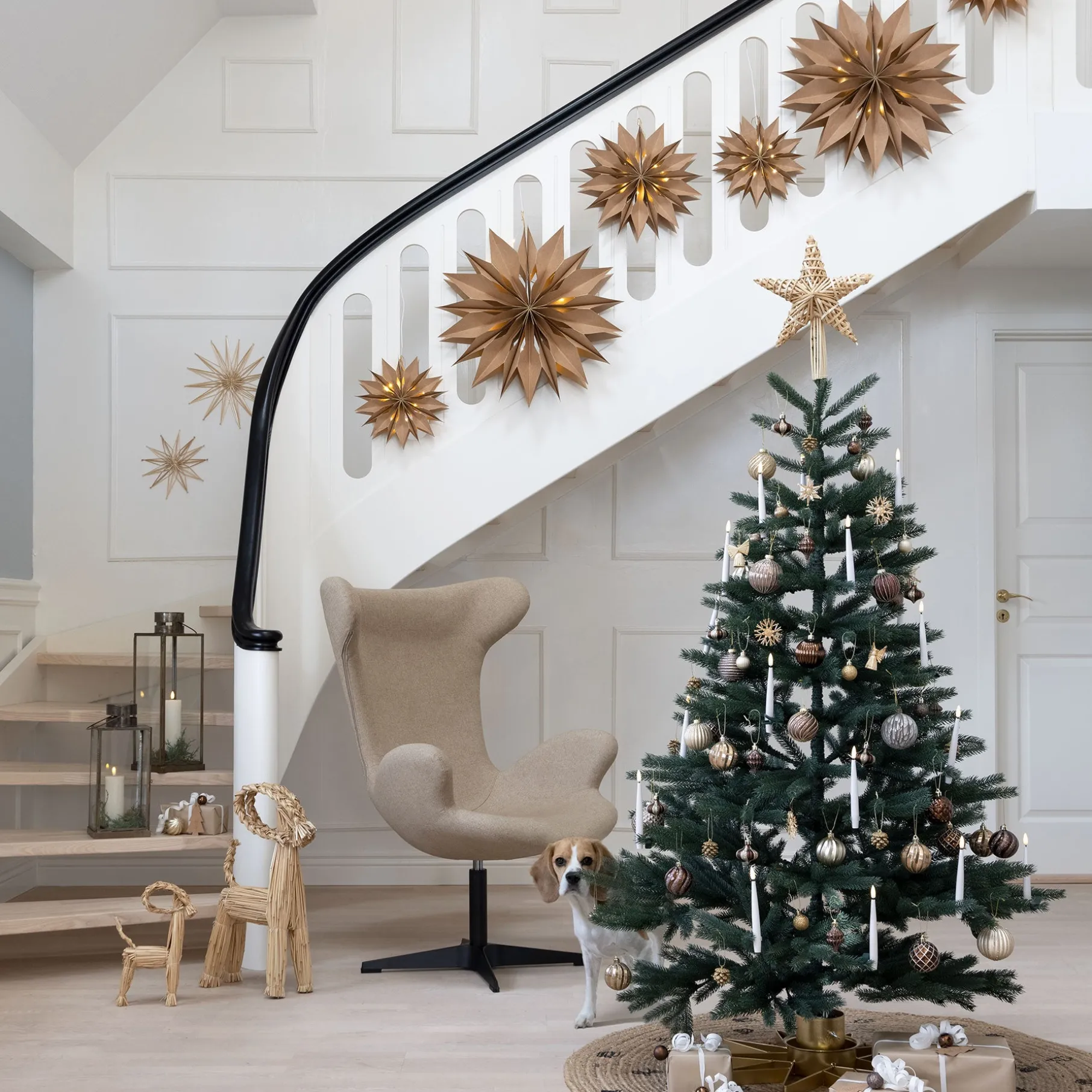 Papirstjerne med lys