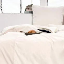 Patchwork mini strib sengetøj 140x200 cm sand