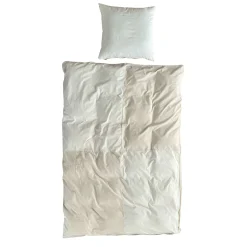 Patchwork mini strib sengetøj 140x220 cm sand