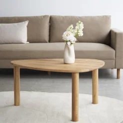 Pebble sofabord Ø90 cm, FSC-certificeret egetræ