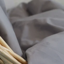 Percale sengetøj baby 70x100 cm lys grå