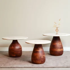 Piedra sofabord i travertine Ø55 cm