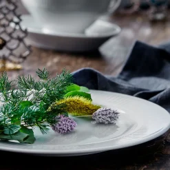 Plissé tallerken flad Ø20 cm hvid