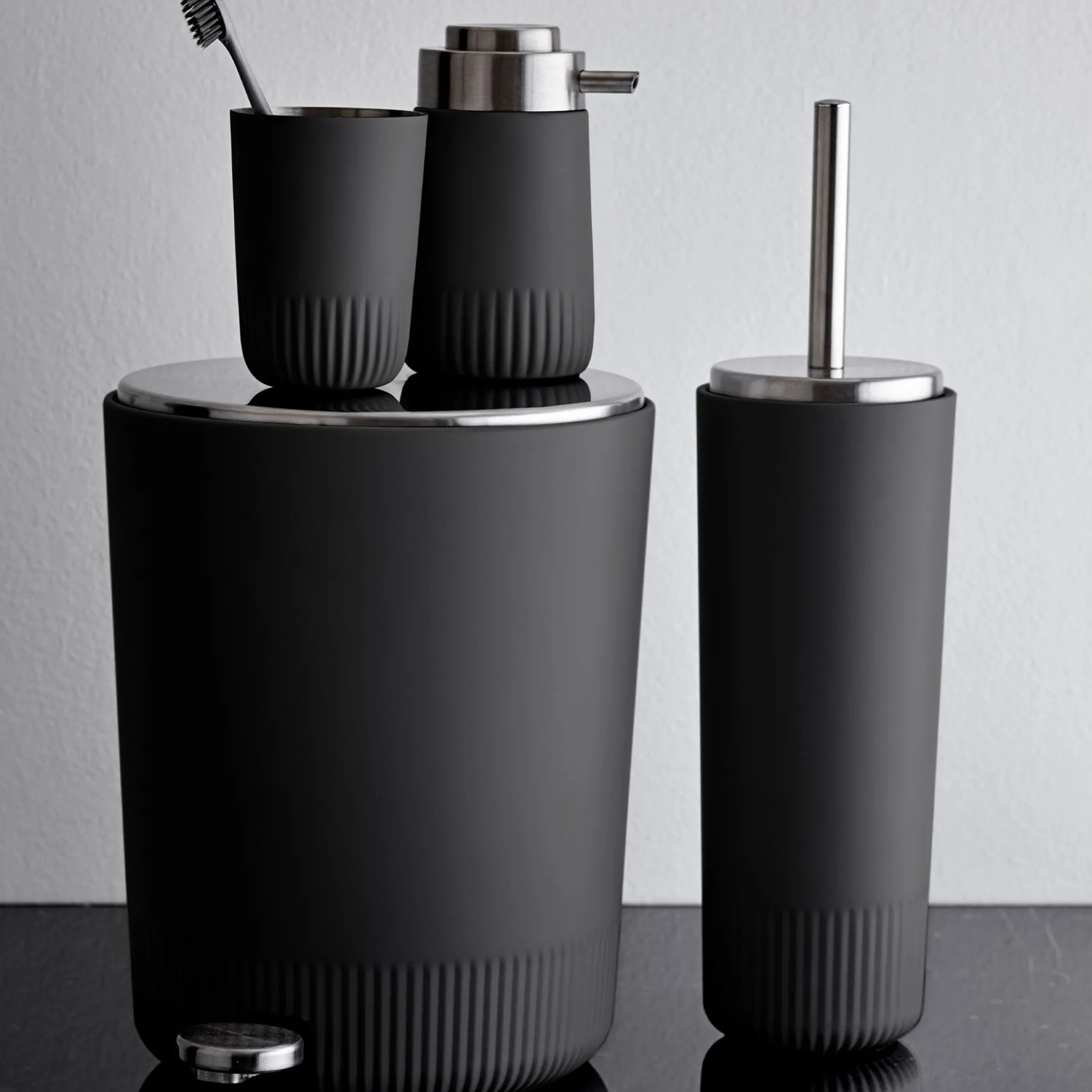 Plissé tandbørstekrus ash