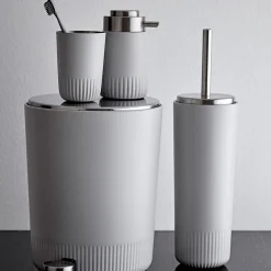 Plissé tandbørstekrus light grey