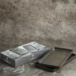 RAW rektangulær fadsæt metallic brown