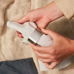 RAW servietring 4 stk mat stål