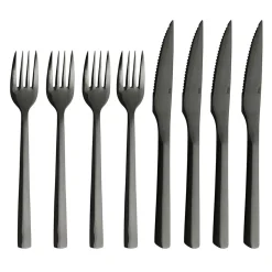 RAW steaksæt 8 dele sort farve