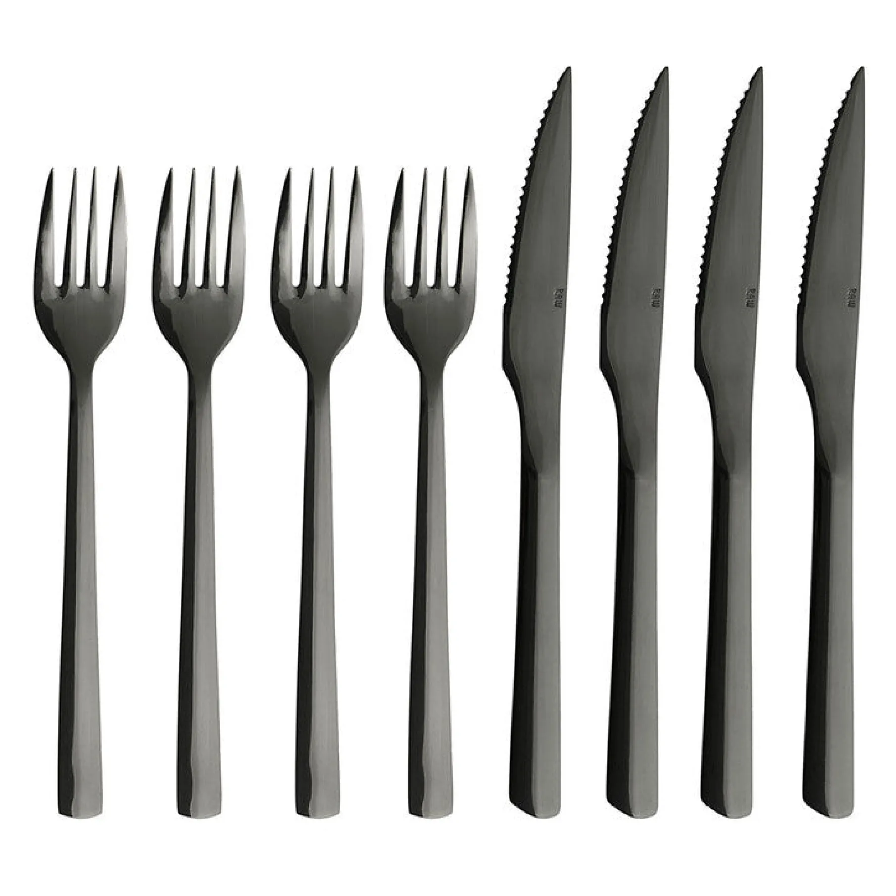 RAW steaksæt 8 dele sort farve