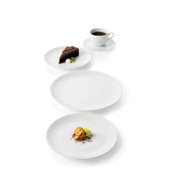 Relief desserttallerken Ø20 cm 4 stk hvid